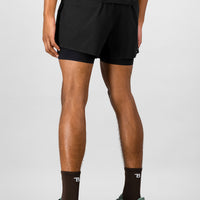 Venture Men's 2-in-1 Run Short - Black