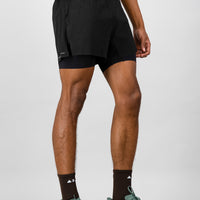 Venture Men's 2-in-1 Run Short - Black