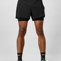 Venture Men's 2-in-1 Run Short - Black