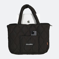 Quilted Tote Bag - Black