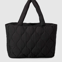 Quilted Tote Bag - Black